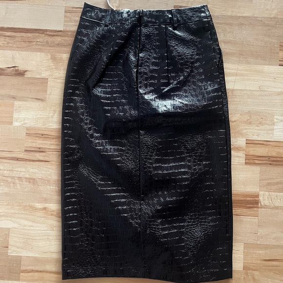 Rachel Comey X Target Faux Crocodile Skin Pencil Skirt In Chicory Coffee - Picture 5 of 7
